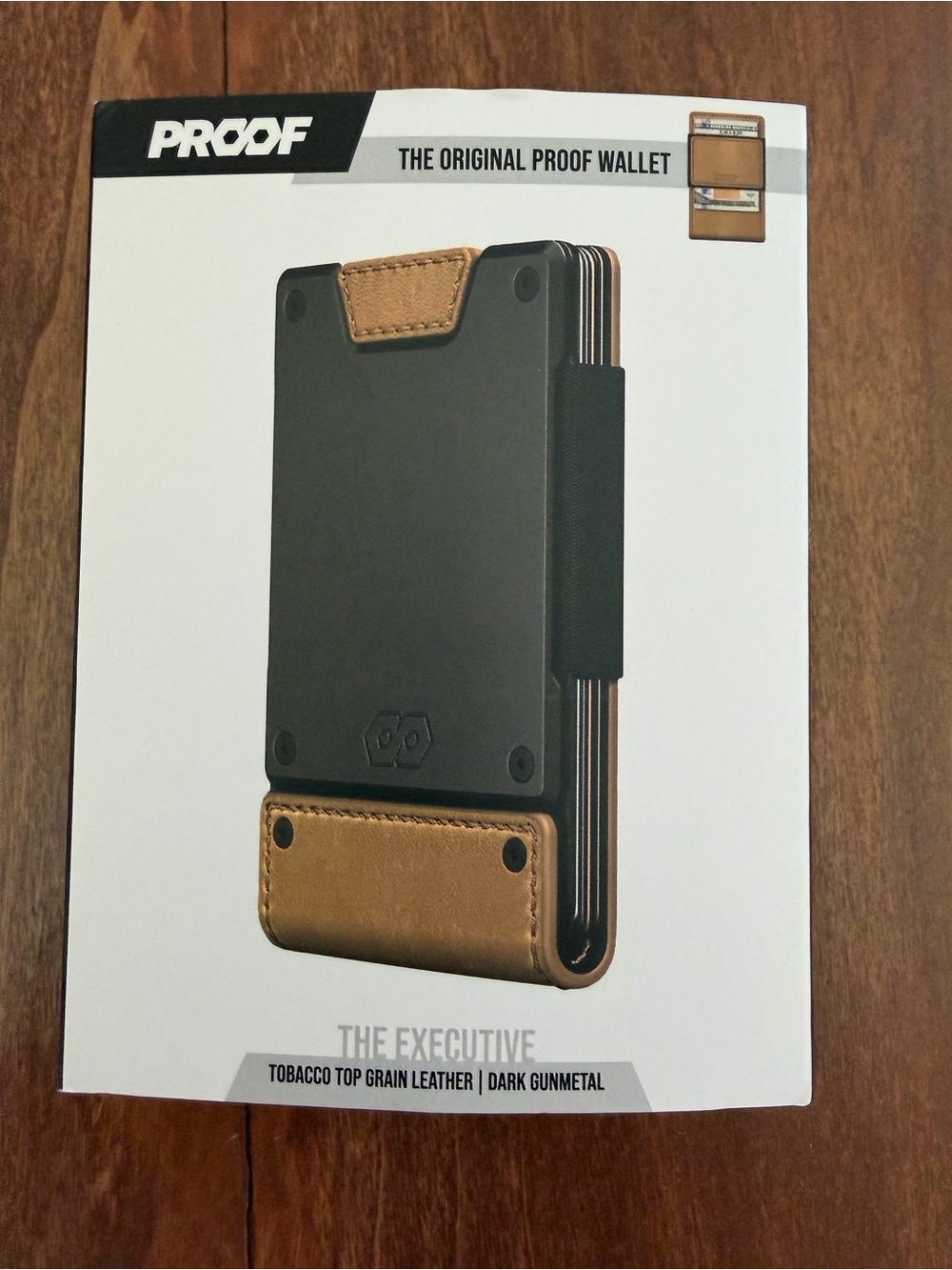 PROOF The Executive Men's Wallet - Dark Gunmetal with Tobacco Leather
